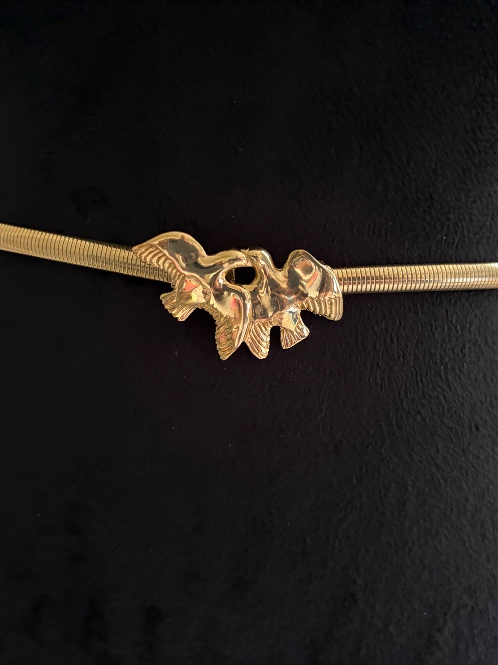Gold Kissing Doves Accent Belt - Women Accessories Belts